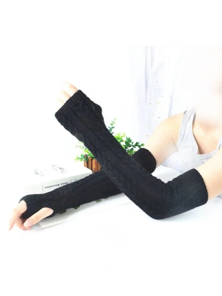 pure-camere-f-finger-gloves-women's-warmth-lengthened-wrist-protection-autumn-winter-transparent-fingerl-gloves