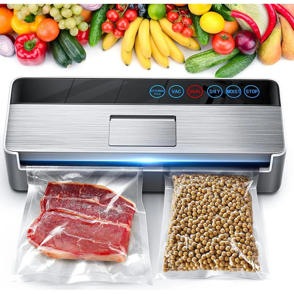 

Vacuum Sealer Machine, 95Kpa Full Automatic Food Sealer, Dry Moist Food Preservation & LED Indicator Lights, Vacuum Food Sealers