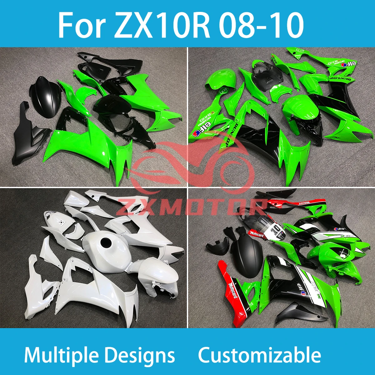 

Rebuild Fairings for Kawasaki Ninja ZX10R 2008 2009 2010 Motorcycle ZXMT Injection Kit Body Work Fairing ZX 10R 08 09 10