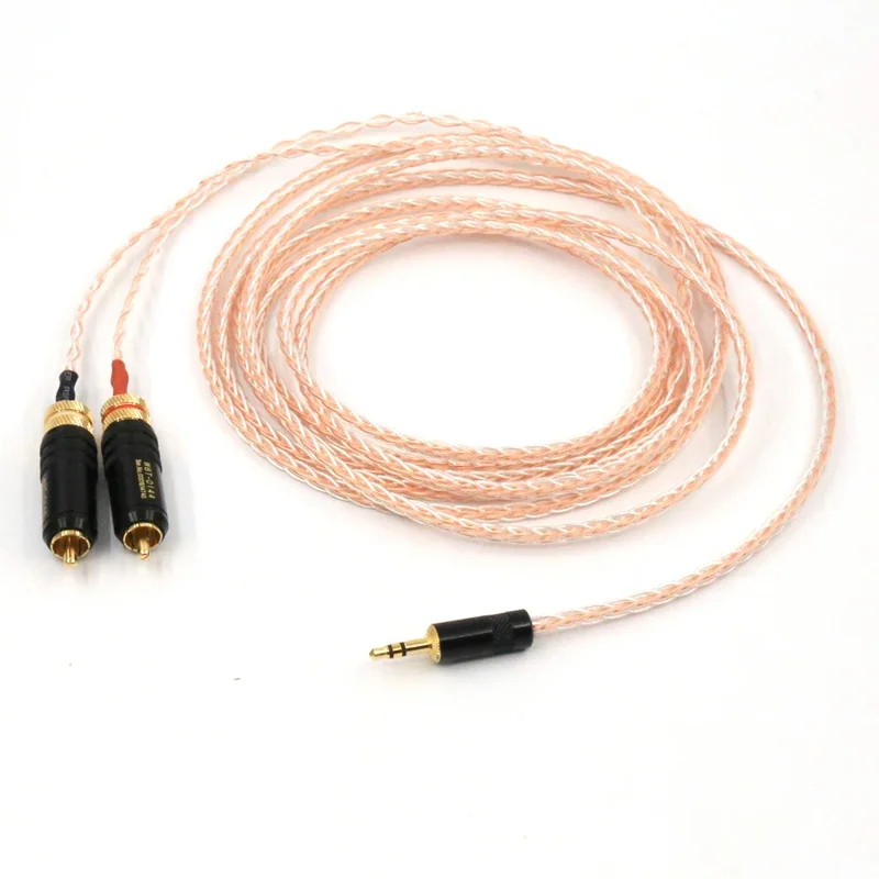 Wysokiej jakości kabel HIFI 0,5 m, 1 m, 1,5 m, 2 m, 3 m, 5 m 3,5 mm na 2 kabel audio RCA 3,5 mm męski na 2 męskie Rca do wzmacniacza MP3 DVD