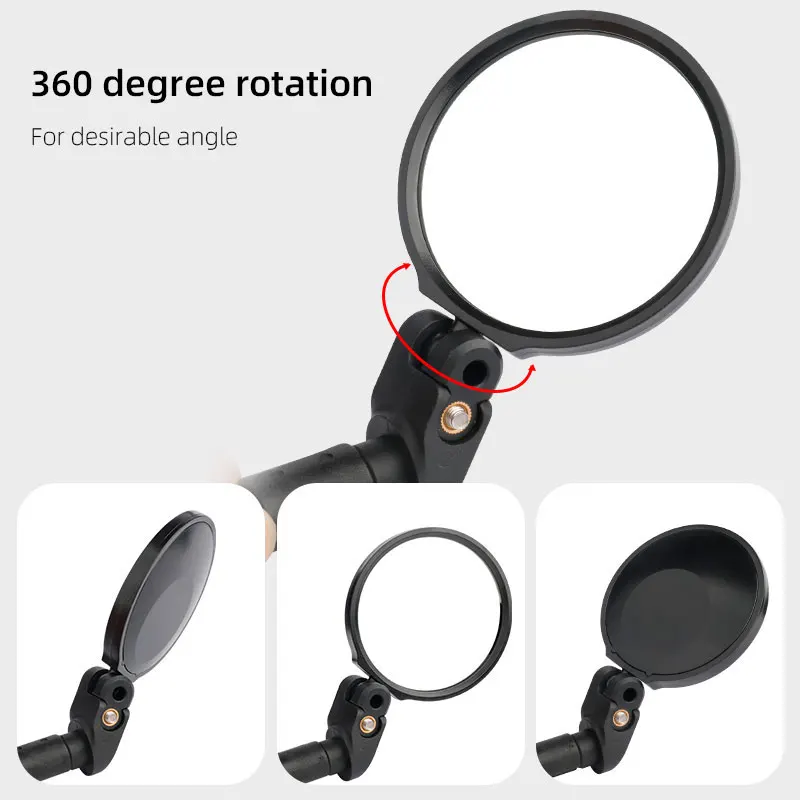 Bicycle 1PC Mirror Universal Left Right Mount Acrylic Convex or Flat Lens Rear View Sight Reflector Angle Adjustable