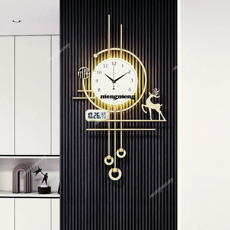 R Machinery Original Wall clock Luxury Quartz Large Mechanical Wall clock Square Gothic Horloge Murale Salon Wall Decoration