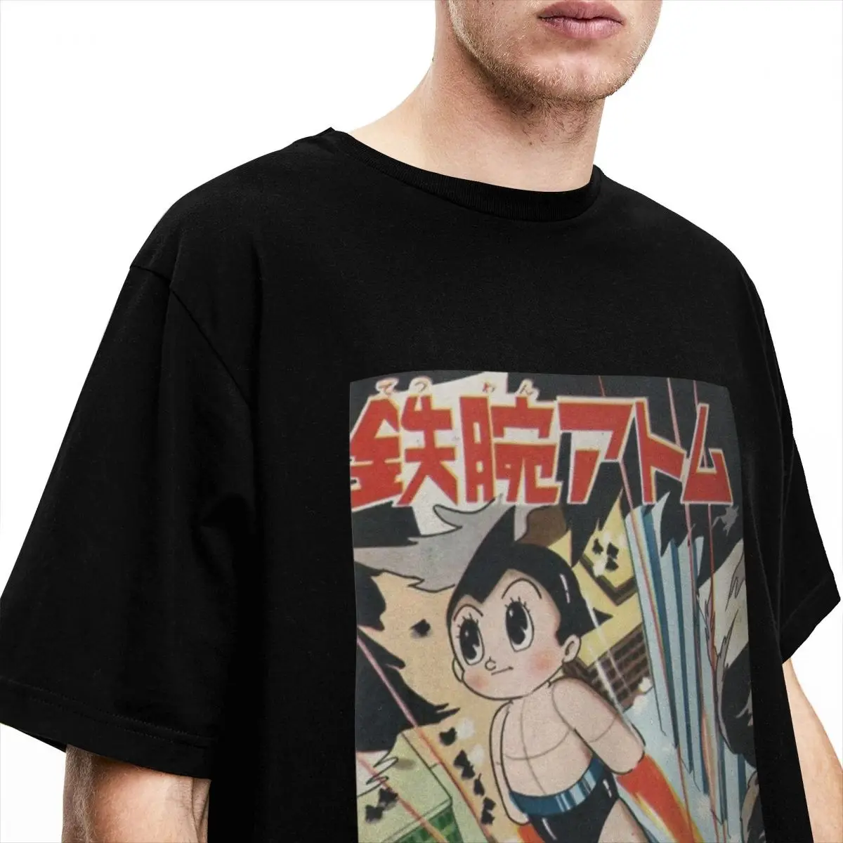 Astro Boy Astroboy Tezuka Robot T-Shirts for Men Funny 100% Cotton Tees Round Neck Short Sleeve T Shirts Plus Size Clothes