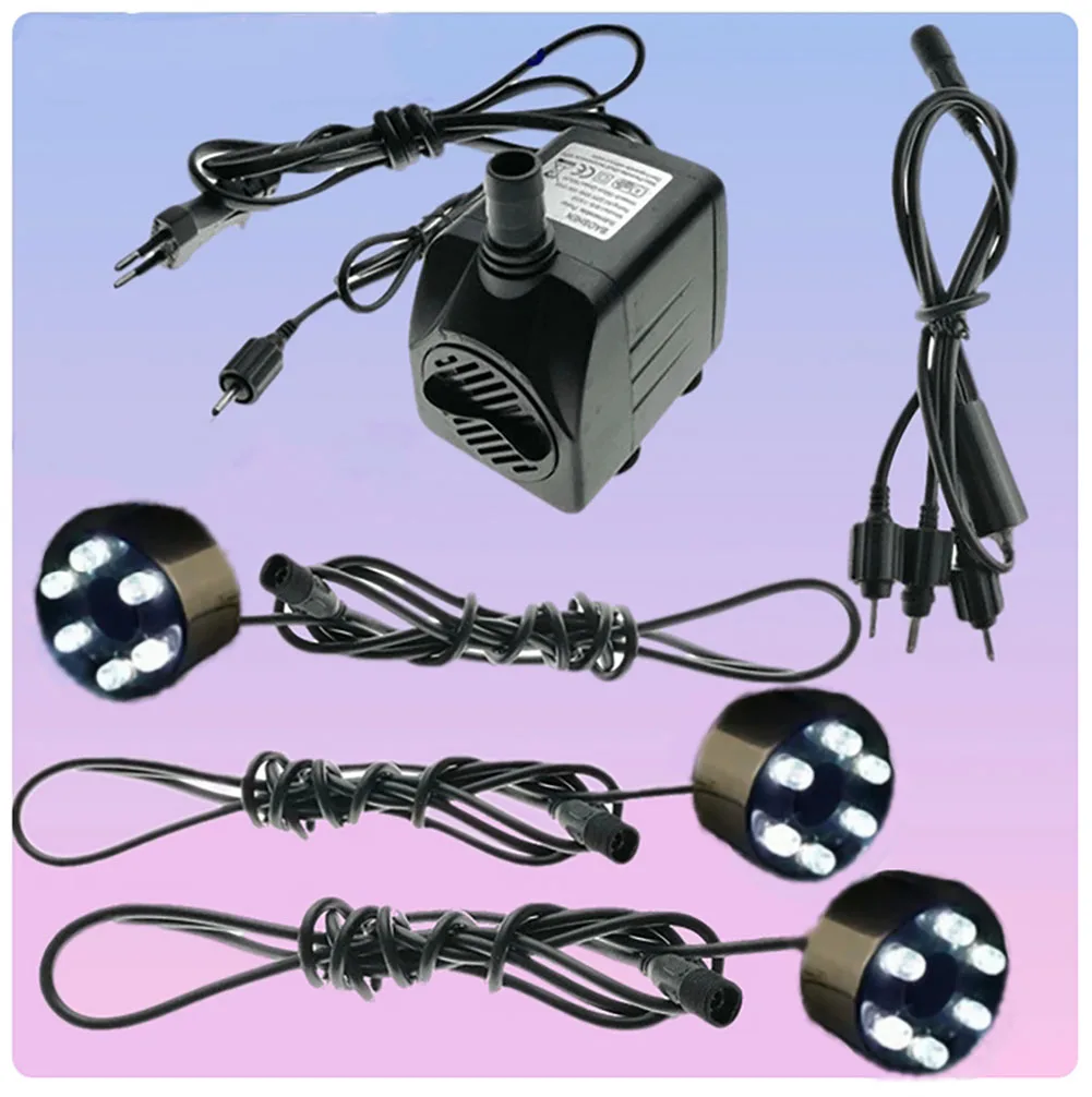 Onderwater 6-12 LED Light Ring Voor Fontein Visvijver Water Tuin 12V Adapter Verlichting Met 3-in-1 Snoer