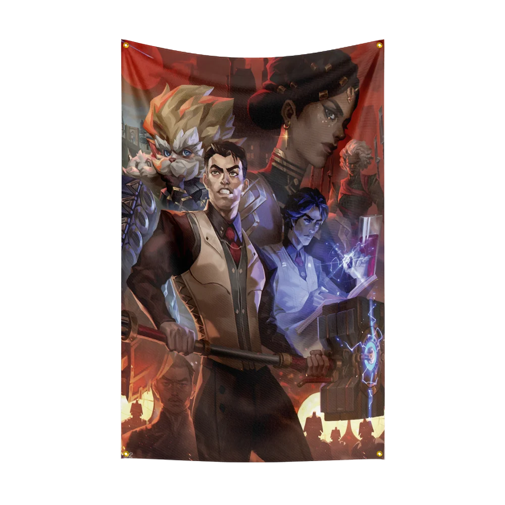 90X150CM Arcanes Leagues of Legends Flag-LOLS Polyester Digital Printed Game Tapestry Curtain For Decor