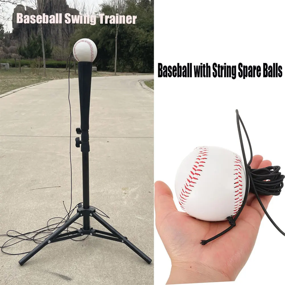 Allenatore di battuta da baseball con corda elastica Attrezzatura per esercitazioni di colpire Allenatore di swing da battuta per baseball e softball