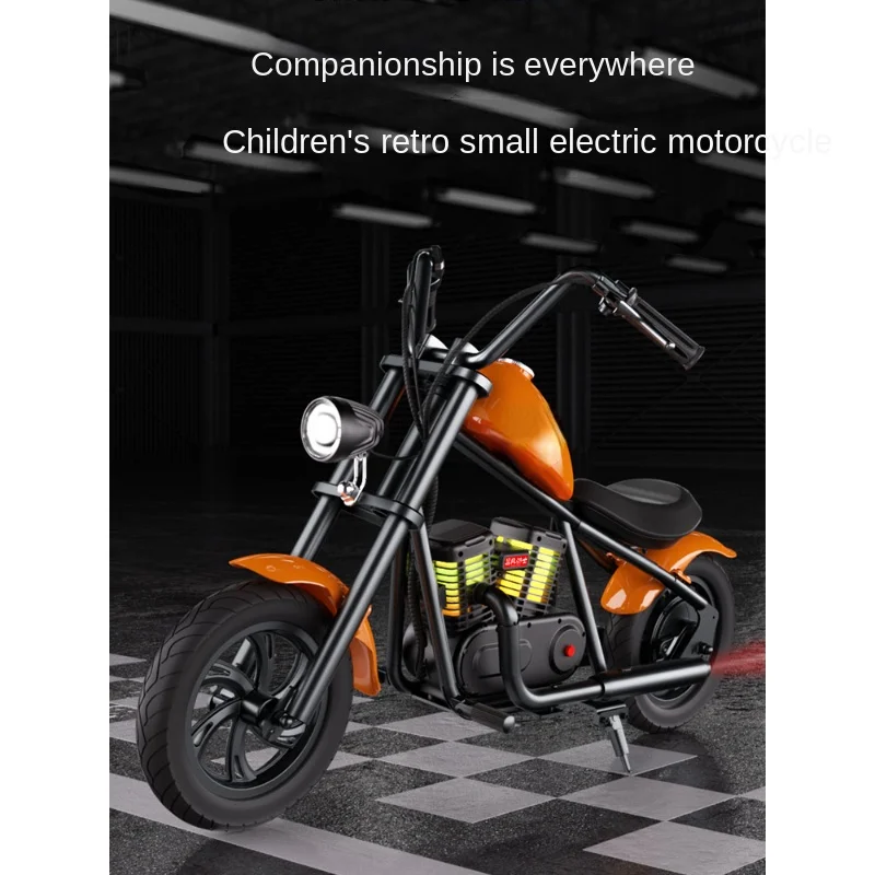 Children's Electric Motorcycle off-Road Can Sit for Adults over 3 Years Old Help Balance Motorcycle Retro