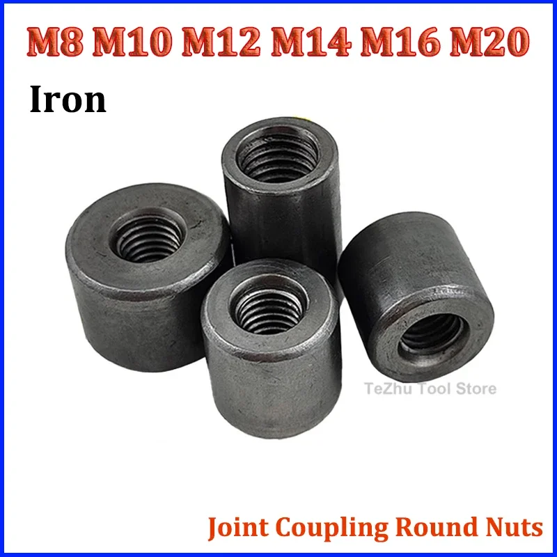 

M8 M10 M12 M14 M16 M20 Lengthen Iron Column Joint Coupling Round Nut Standoff Spacer Internal Thread Joint Connect Screw Nut