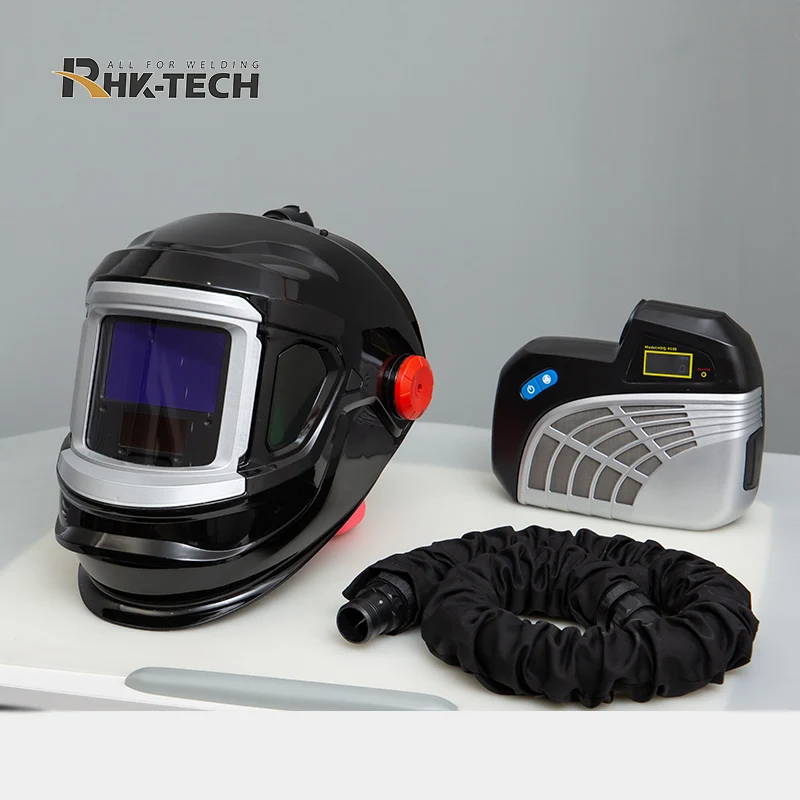 RHK Portable True Color Solar PAPR ARC Auto Darkening Respirator Welding Helmet with Air Purifying Ventilation System