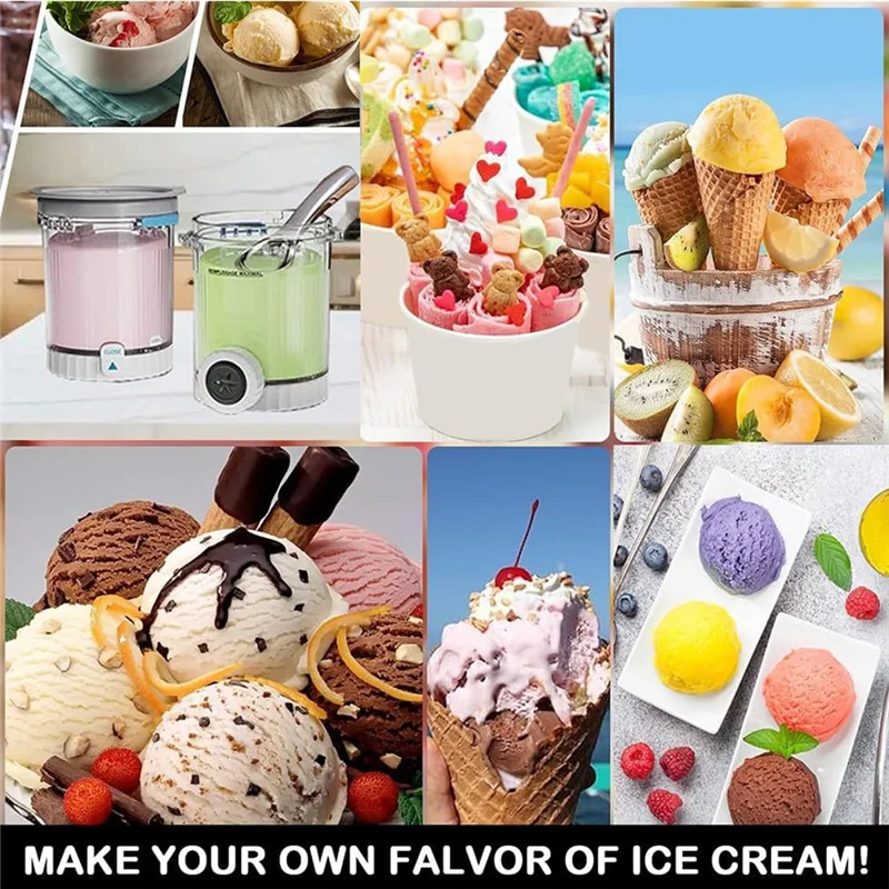 HIM-Creme Pints E Capas 4 Pacote Para Série NC700 Ninja Swirl Sorvete & Soft Serve Makers Substituição Para Creami Swirl NC701