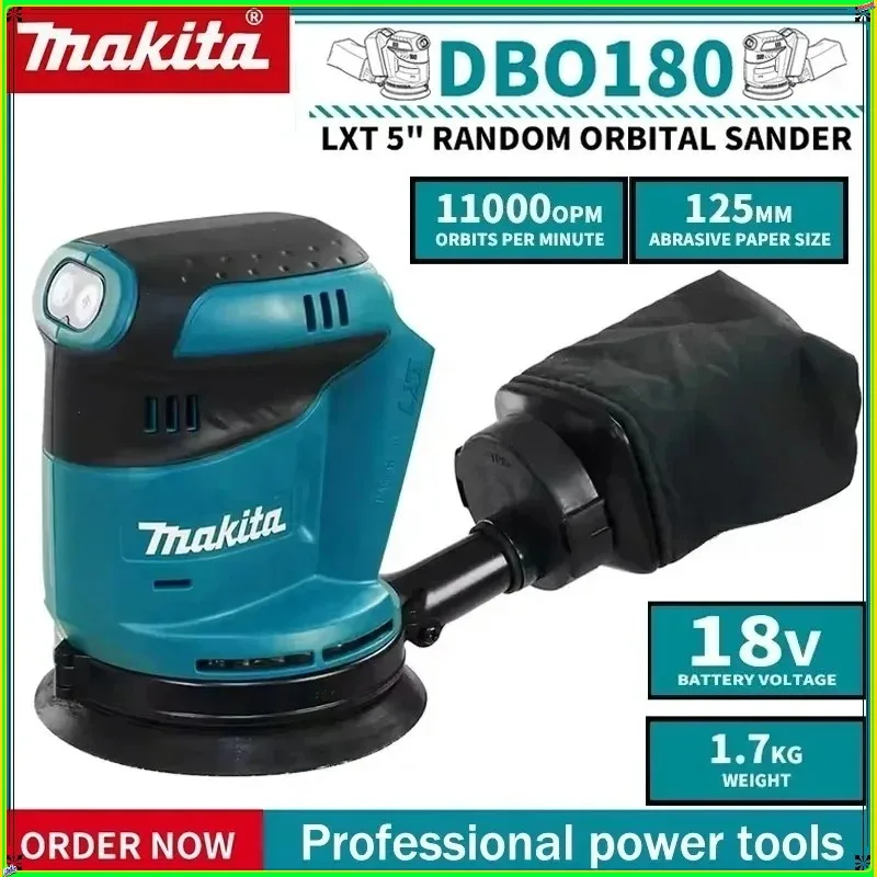 

Makita DBO180Z Rechargeable Disc Brushless Random Orbital Sander Woodworking Sanding Putty Polishing Bare Tool For 18V Battery