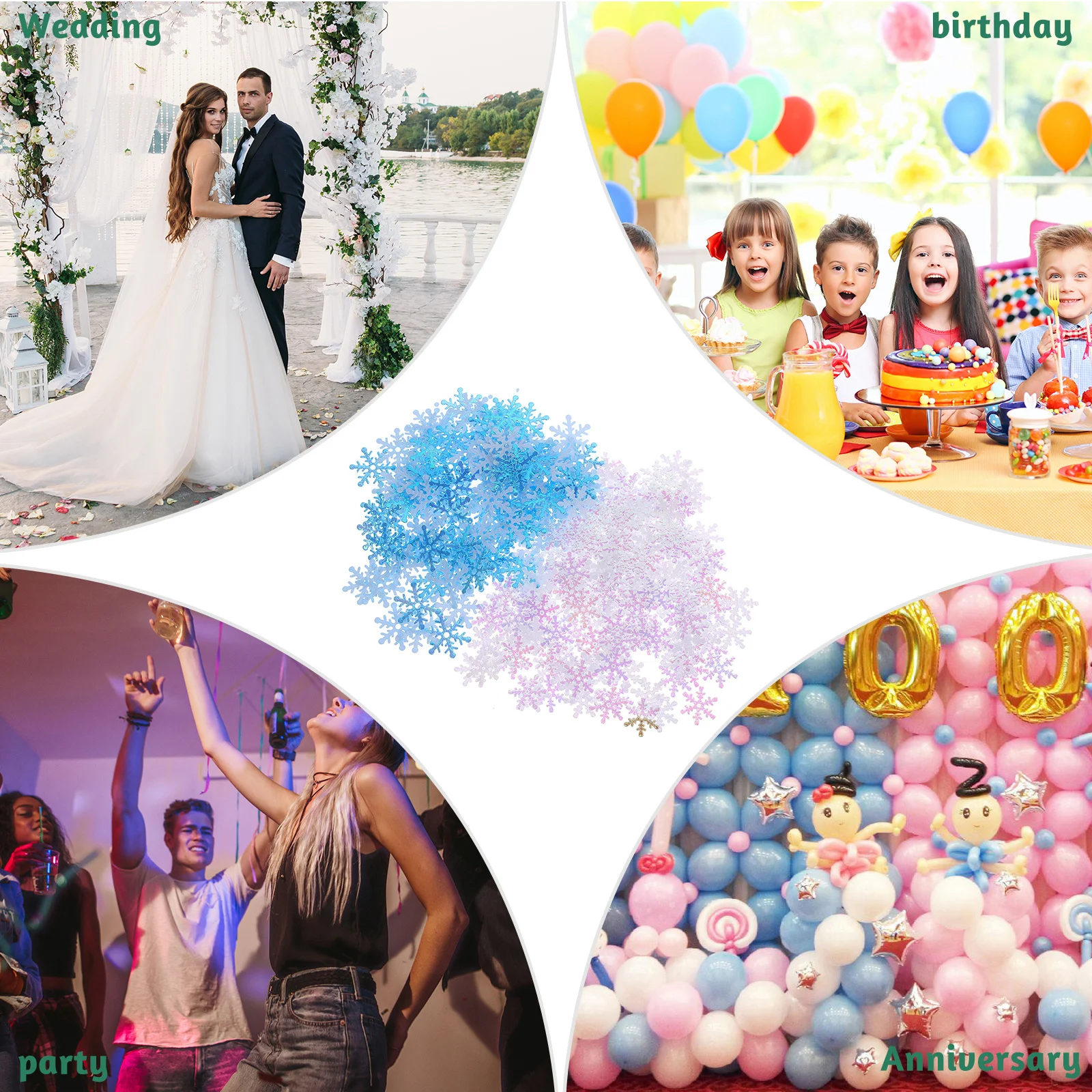 

1Set Snowflake Confetti Christmas Wedding Birthday Party Decoration Glitter Confetti for Festive Celebration Wedding Decoration