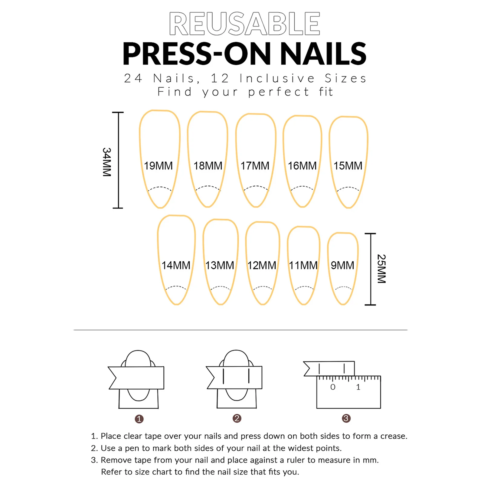 24 pezzi semplici Halloween punta per unghie finte sangue stile francese bordo bianco lungo stampa di mandorle sulle unghie unghie finte indossabili per feste creative