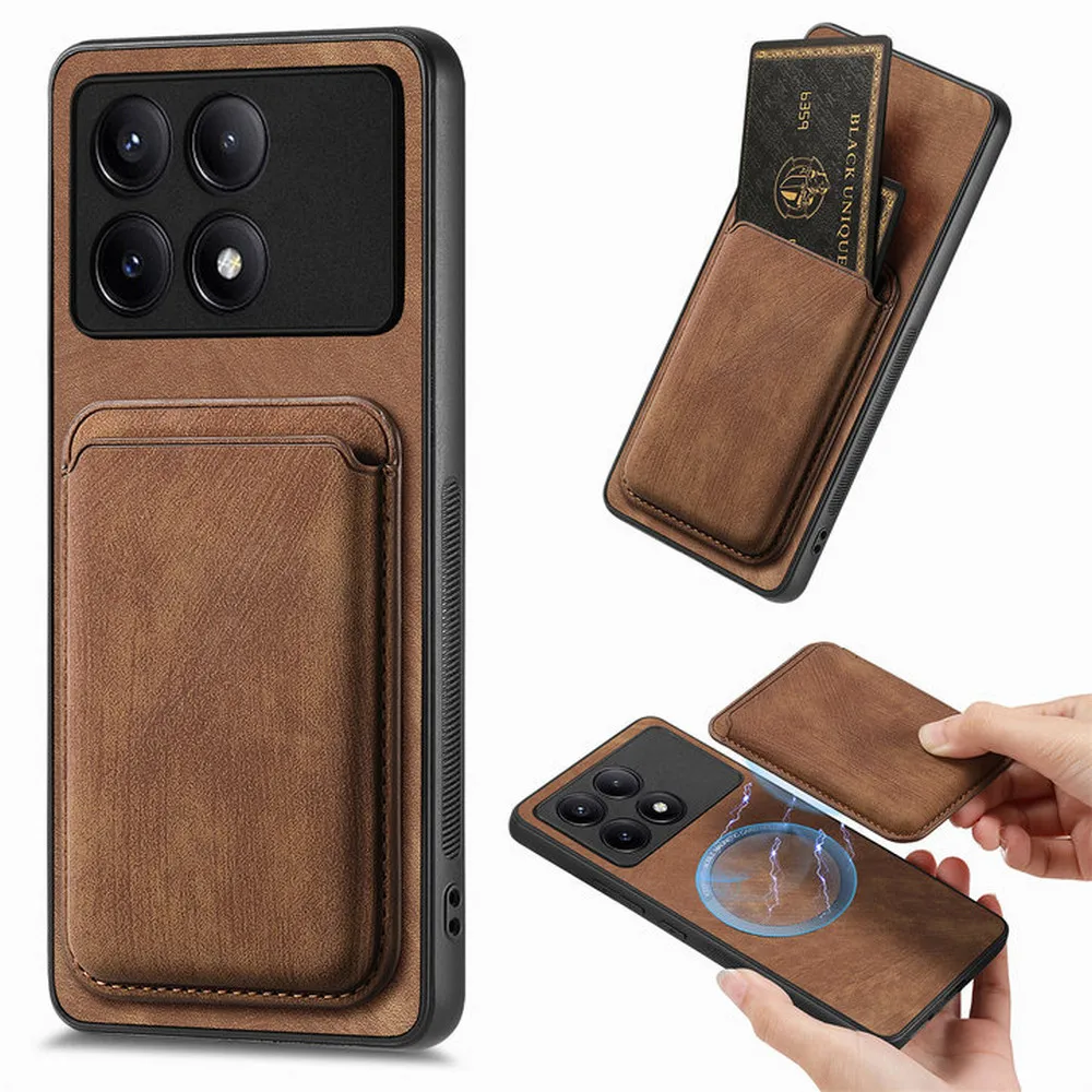 PocoF6 Pro 5G 2024 2In1 Detachable Magsafe Magnet Leather Back Cover For Xiaomi Poco F6 Pro Luxury Case For Poco F6 F 6 Funda