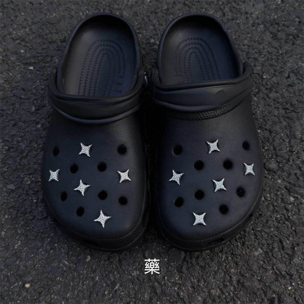 إكسسوارات زهور الأحذية على شكل نجمة كريستالية لطيفة وعصرية، إكسسوارات الأحذية DIY، إكسسوارات الأحذية