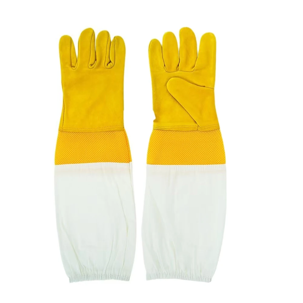 Beekeeper Protective Gloves Anti Bee Breathable Goatskin Yellow Gloves Beekeeping Protective Tools 1 Pair