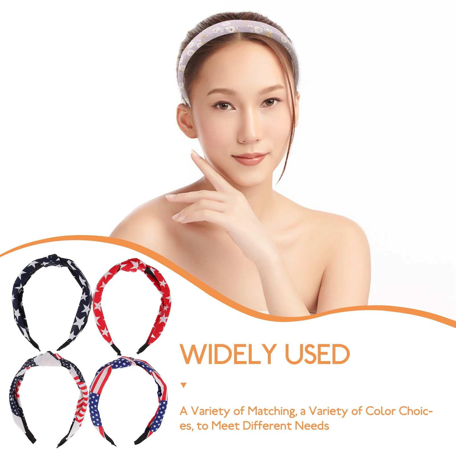 

4 Pcs Headband Fabric Hair Jewelry Women Pentagram Holiday Hoops Cute Headbands for Accessories Nonslip