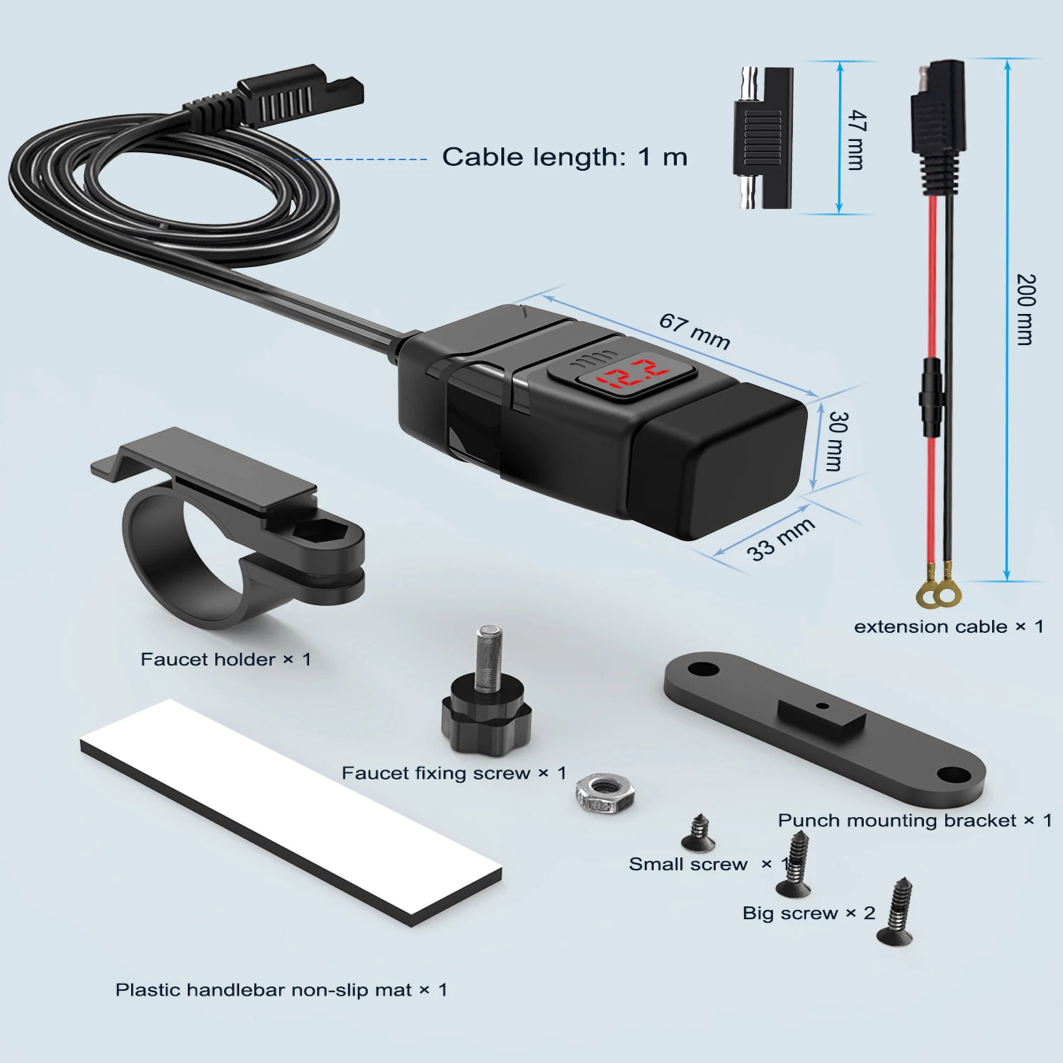 Gadpow qc3.0 tomada usb para a motocicleta celular carregador rápido carregador da motocicleta usb carregador de telefone celular à prova