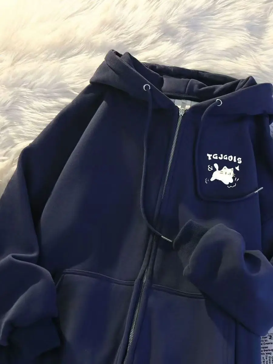 2025 nouveau coréen Sle sweat à capuche automne hiver Fce ample décontracté polyvalent américain Sle vêtements d'extérieur à la mode