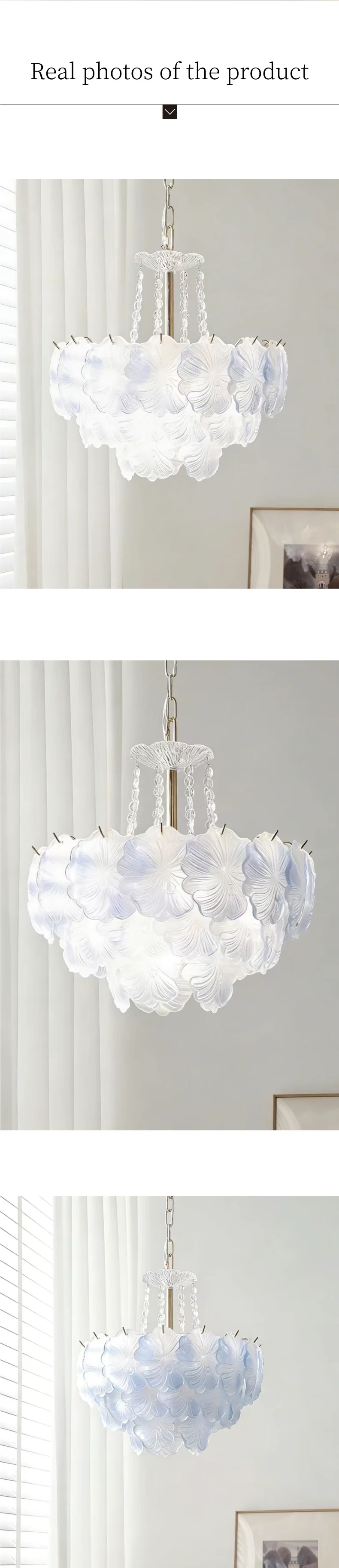 Romantic Gradient Blue Glass E14 Pendant Lights Bedroom K9