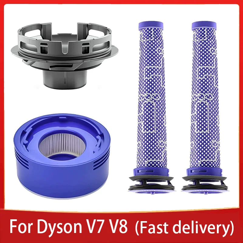 Rear Motor Cover Adapter with Hepa Filter and Pre-filter Set Replacemen for Dyson V7 V8 Cordless Vacuum Cleaner