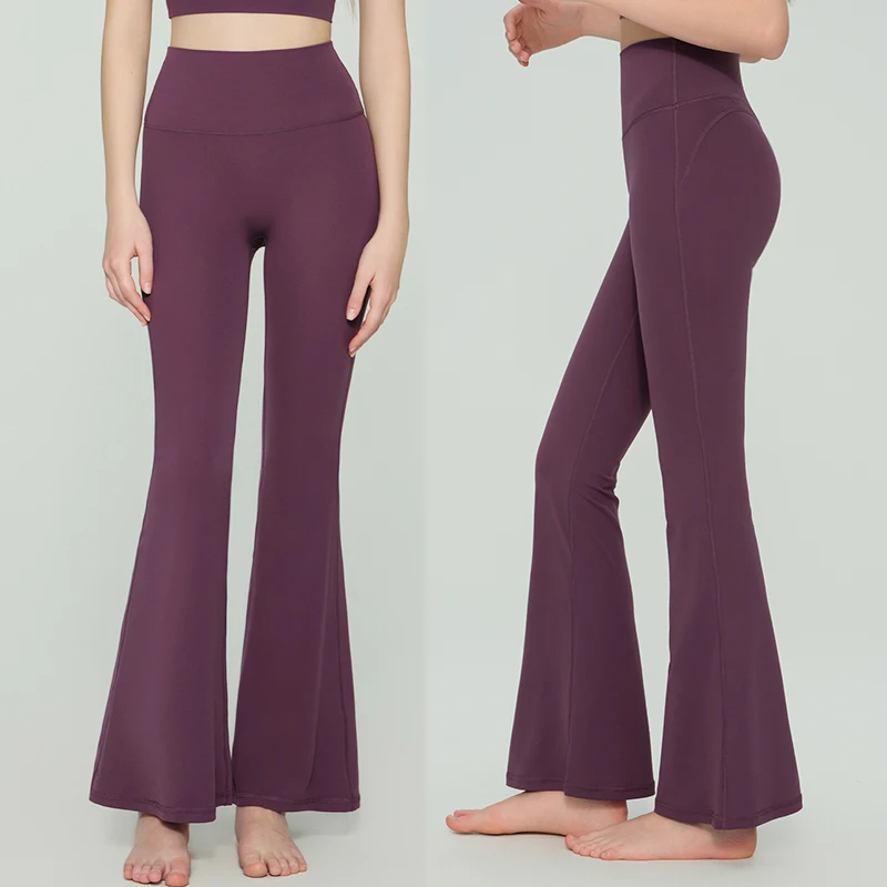 Vrouwen hoge taille uitlopende legging gym fitness yoga broek workout runing sport legging dames controle buik yoga wijde pijpen broek