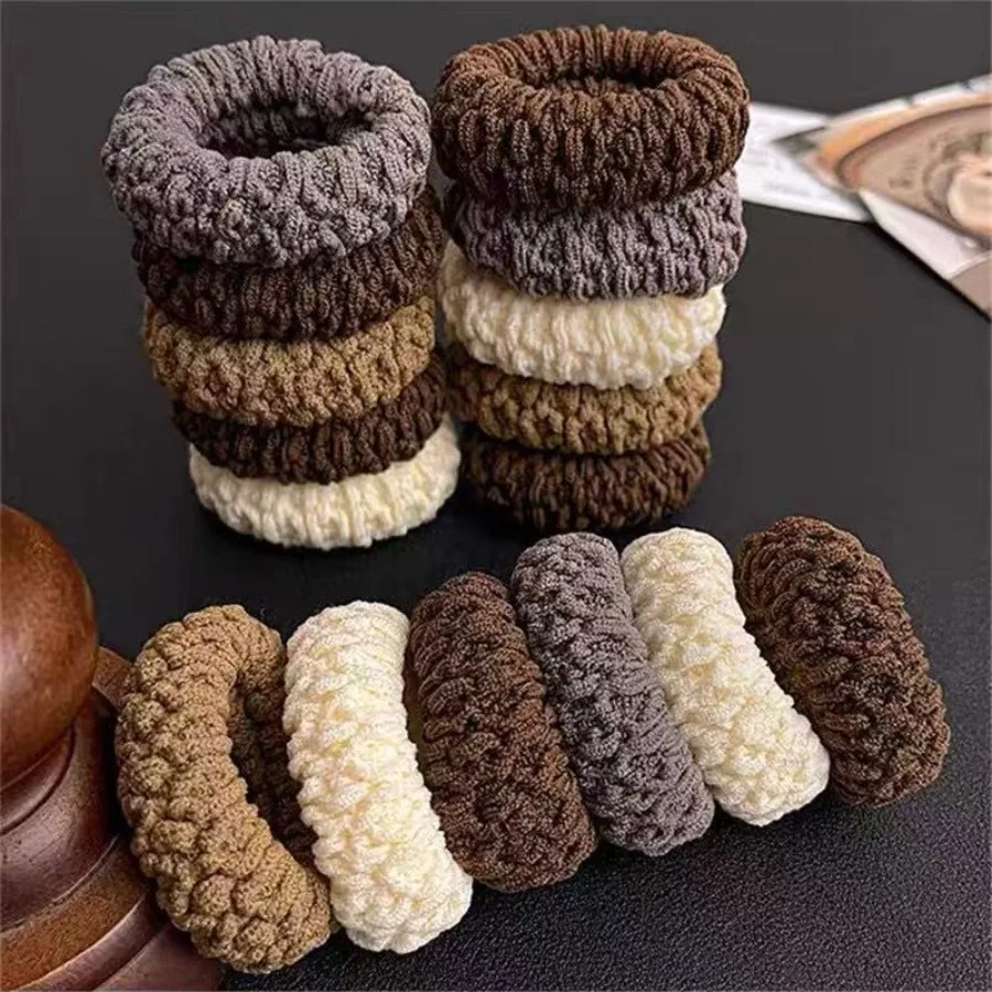 Thickening and thickening high elasticity head rope towel ring popcorn color seamless hair ring ponytail rope hair rope hair or