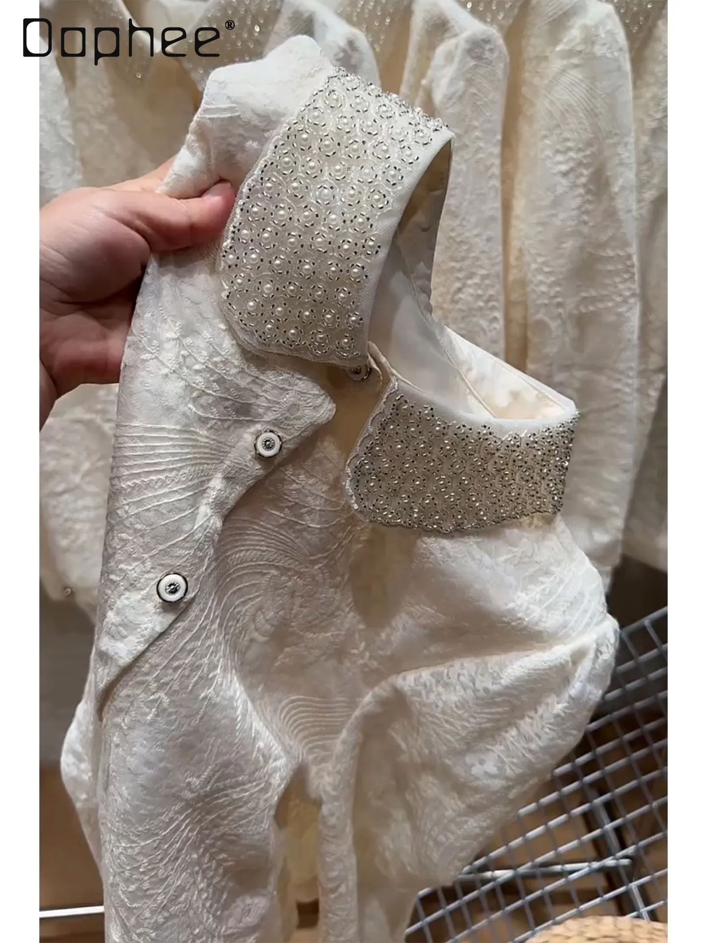 

Французская абрикосовая кружевная рубашка с кукольным воротником и вышивкой, женская зимняя элитная элегантная модная свободная рубашка с длинными рукавами