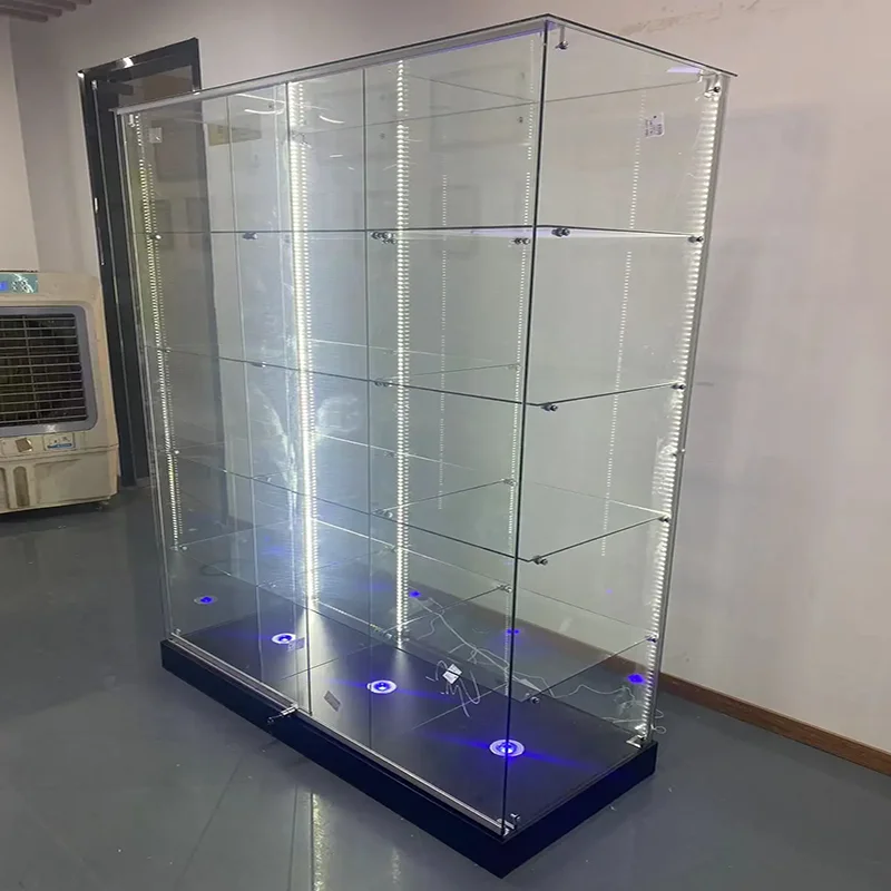 

custom.Custom Store Glass Full Display Showcase With Light at the Bottom