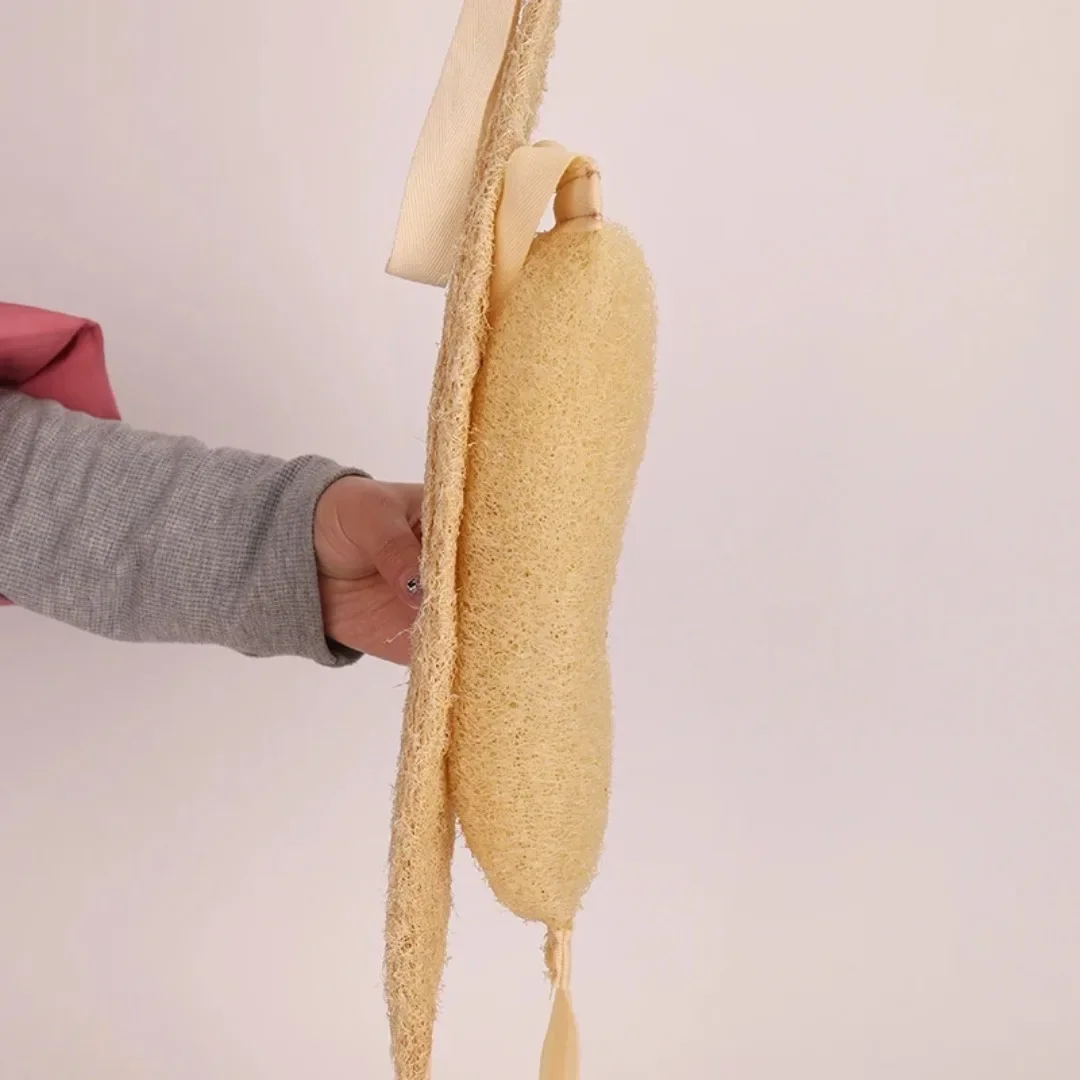 1pcs Natural Loofah Soft Exfoliating Body Scrub Bath Shower Spa Massage Bath Brush Scrubber Sponge Back Strap Skin Cleaning Tool