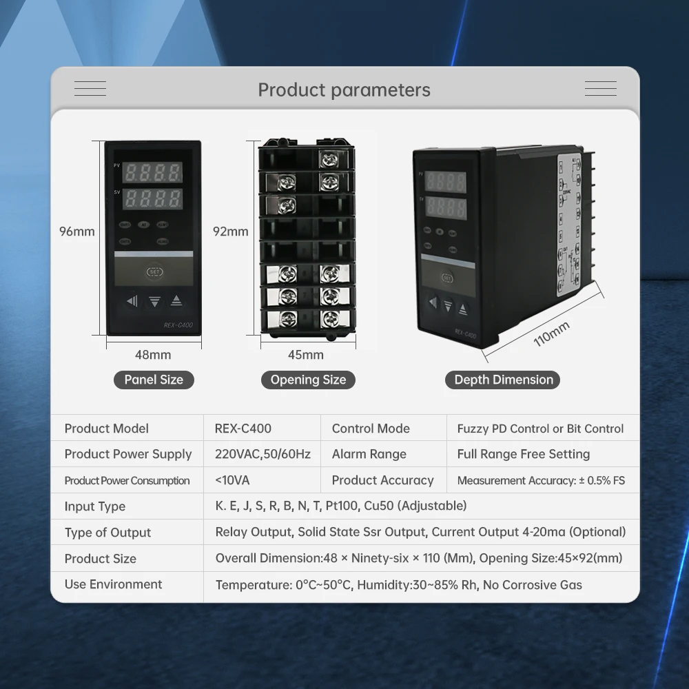 PID Digital Temperature Controller  REX-C400 Universal Input Relay SSR Output for Automatic Packing Machine Thermostat Hot