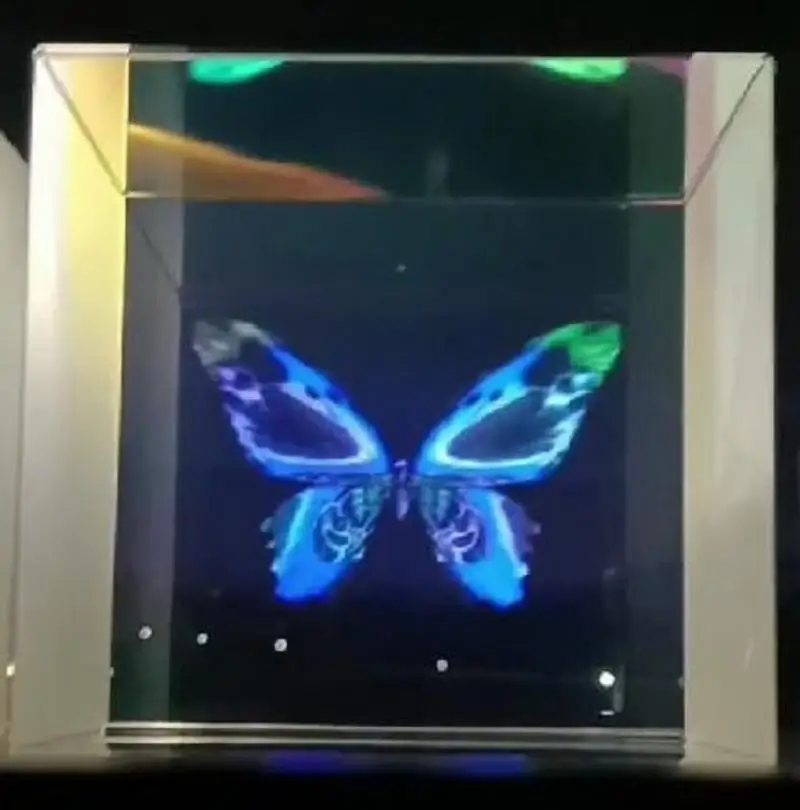 Virtual butterfly Cyberpunk spectroscopic prism crystal block holographic projection stereo customization