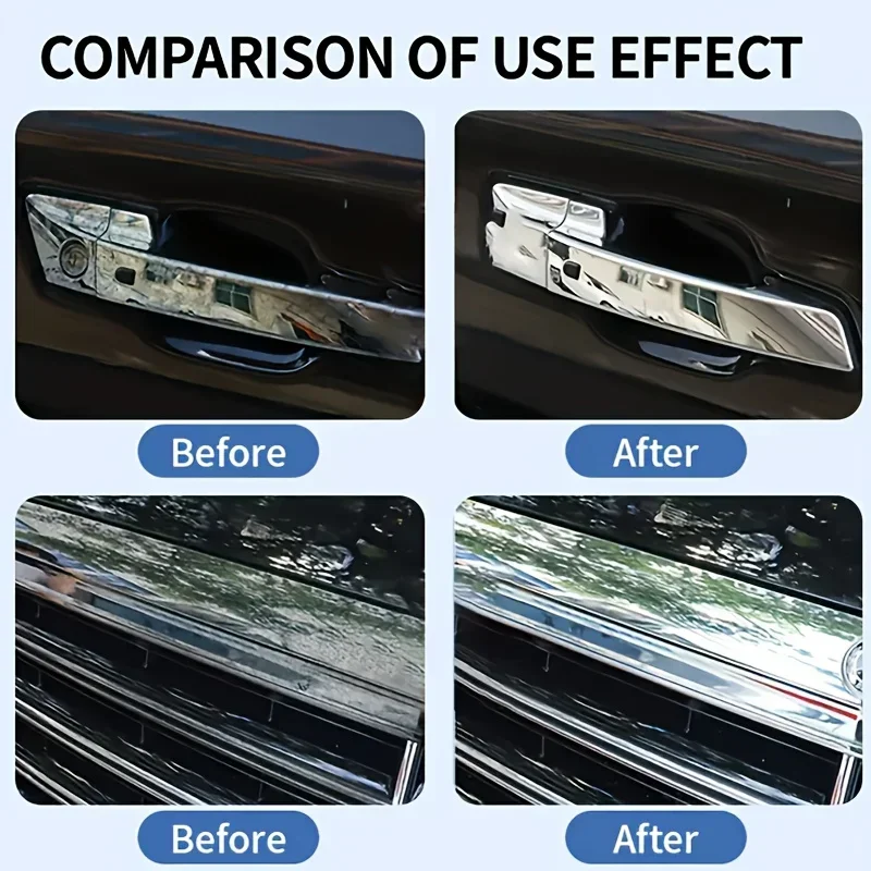 Universal chrome repair and polishing - Metallic luster refurbishment, car door handles, Windows and decorations - remove Ru