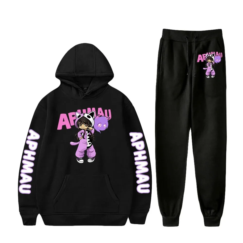 

Aphmau Merch Conjunto De Duas Peças Unisex Hoodies Sweatpants Harajuku Streetwear 90s Jovem Moda Roupas Dos Homens Terno Das