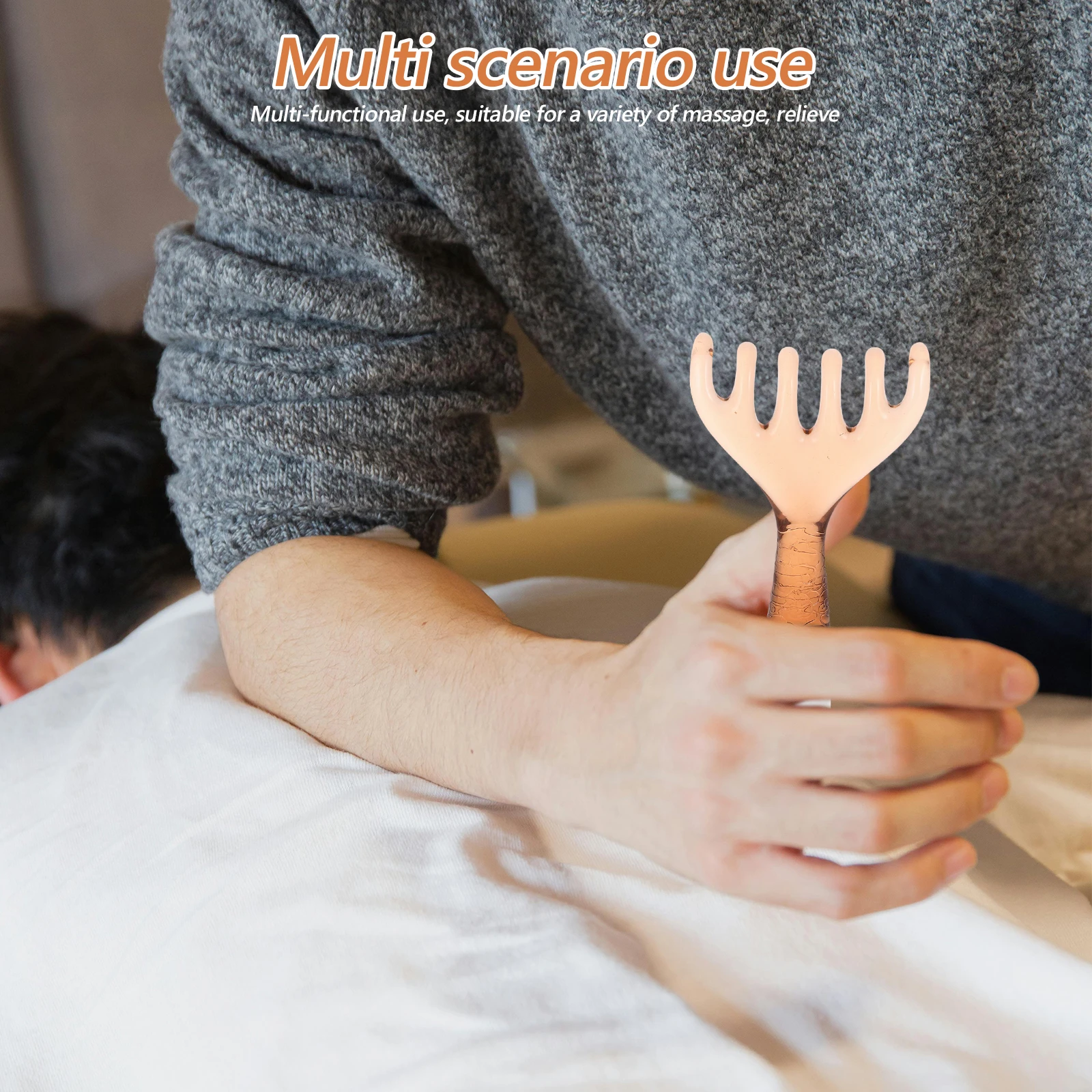 

Расческа с рогами, шестипальцевый массажный инструмент с двойной головкой, бусины для кожи головы, лица, тела, релаксации, спа-массажер для уменьшения