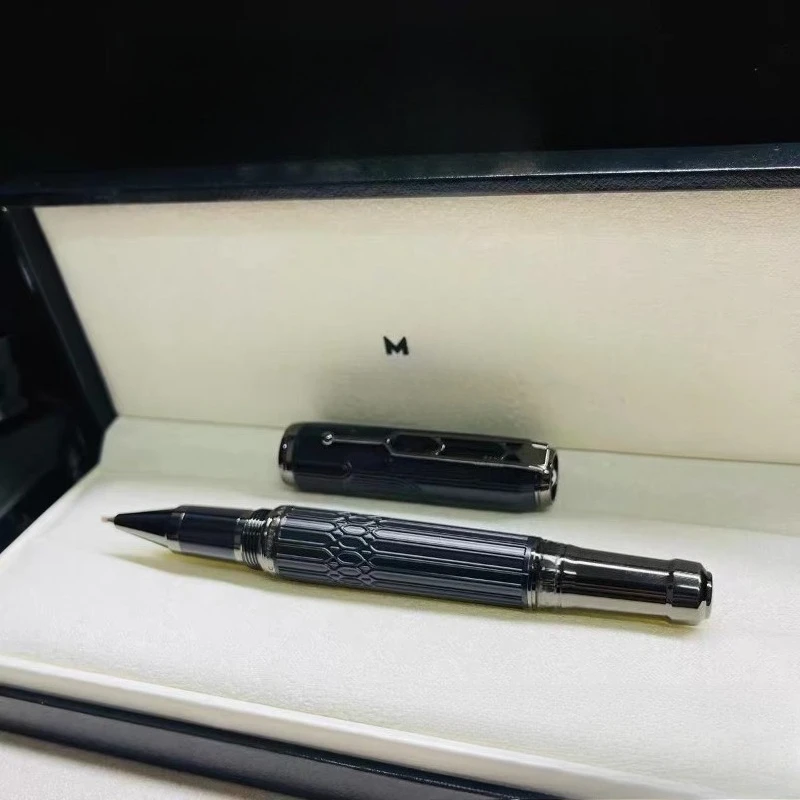 M Retro Embossed Texture Rollerball Pen,Luxury Business Pen with Geometric Carving,Writing Pen for Executives & Collection nobox