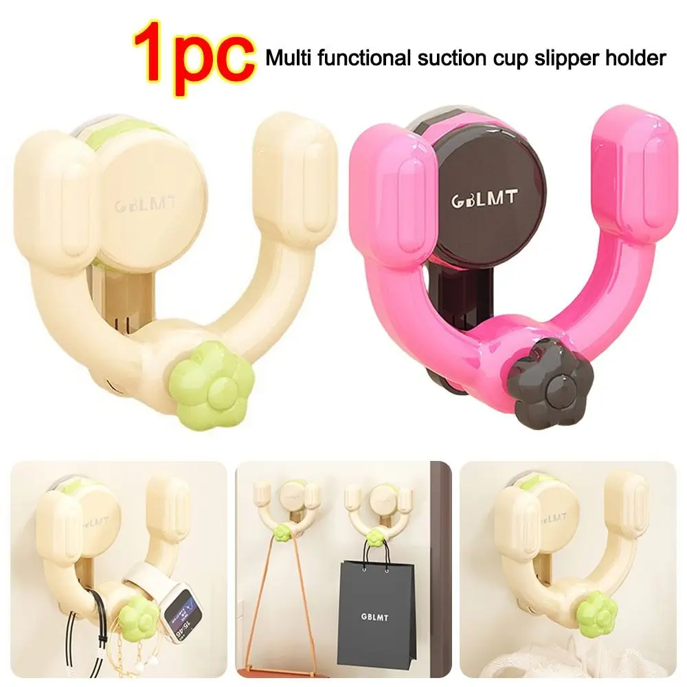 

New Suction Cup Slipper Rack Wall-mounted Drainable Shoe Rack Slippers Storage Rack Bathroom