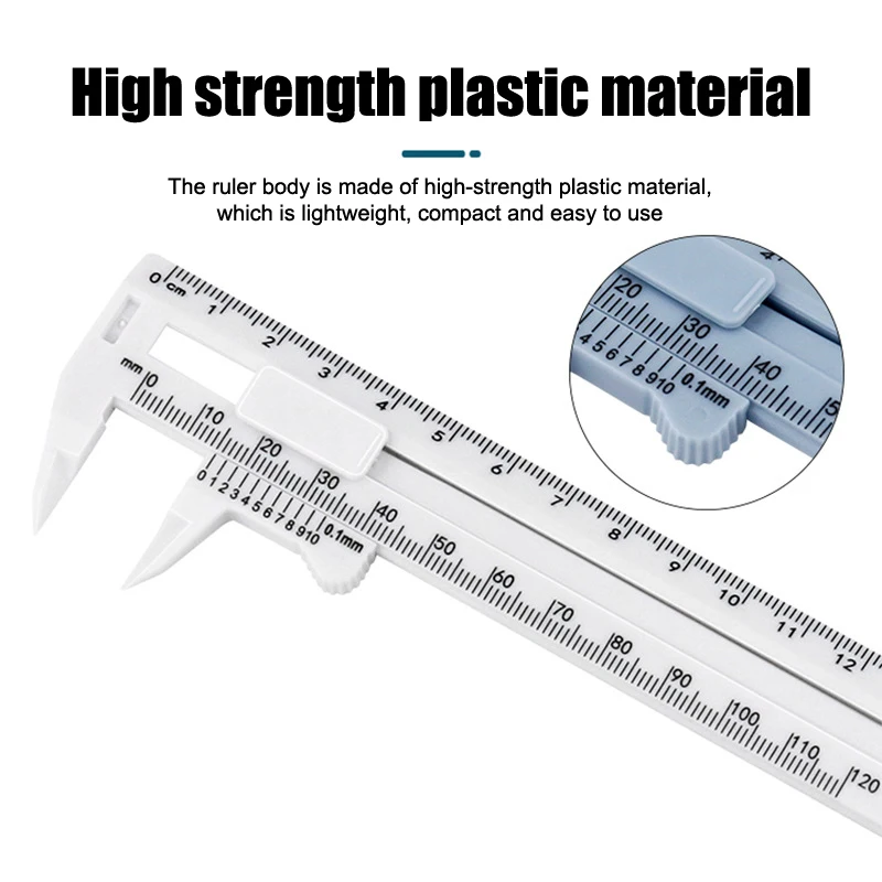 0-150mm Mini Double Scale Plastic Vernier Caliper Ruler Measuring Calipers Measuring Ruler Measuring Tools School Supplies