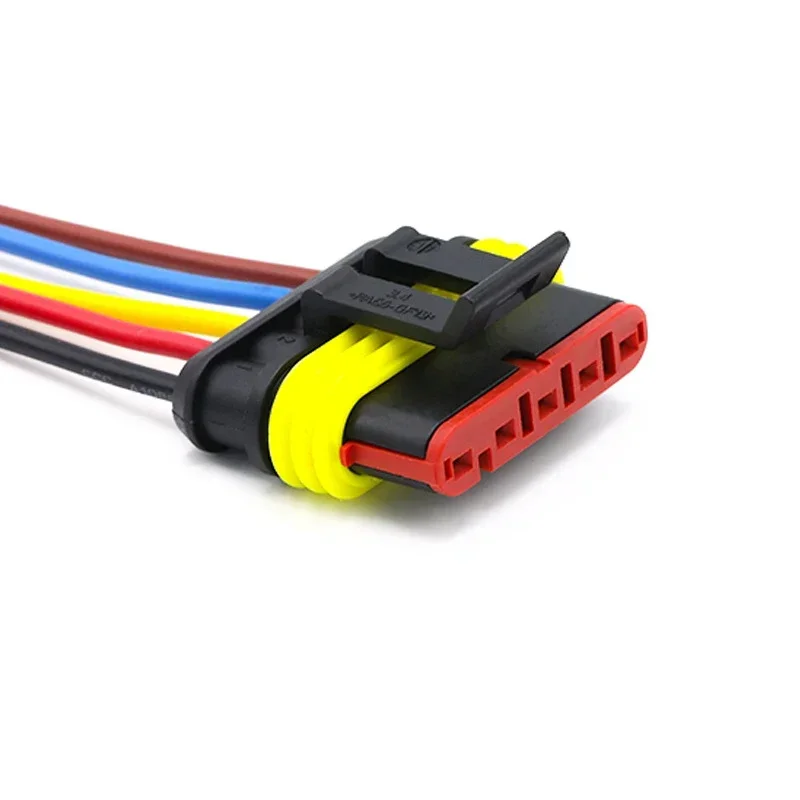 5/20/100 conjuntos amp 1p 2p 3p 4p 5p 6p à prova dwaterproof água conector automático macho fêmea plug com 15cm 18awg cabo de fio hid chicote para