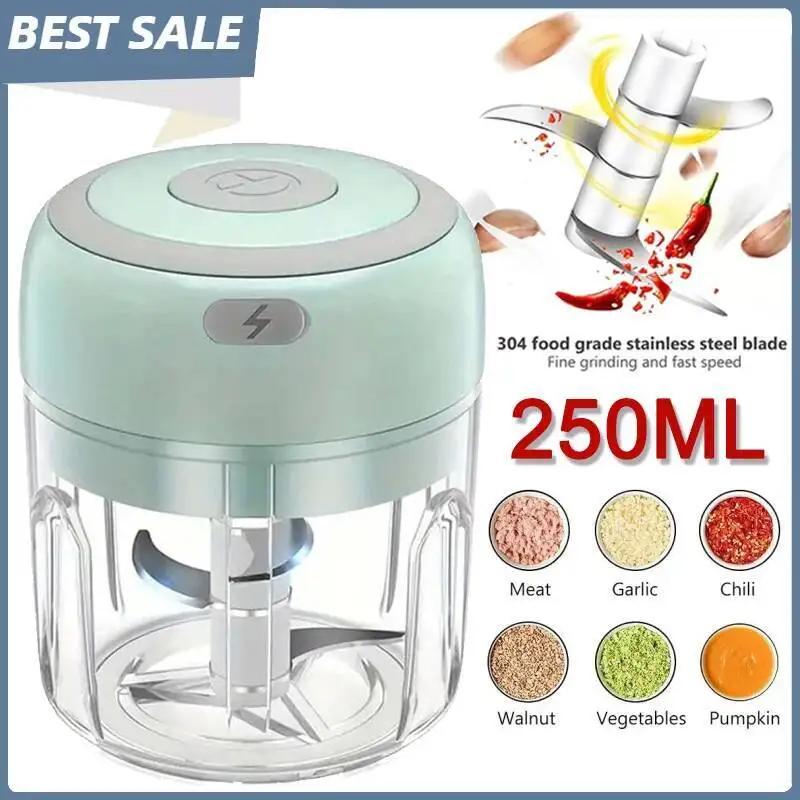 

250ML Stainless Steel Electric Sturdy Durable Garlic Ginger Kitchen Shredder Mini Tool Food Chopper