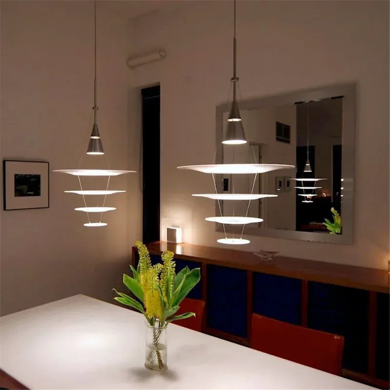 

Modern Enigma Suspended Pendant Light Danish Designer Spiral Acrylic Ring LED Lamp for Hotel Dining Room Home Minimalist Decor