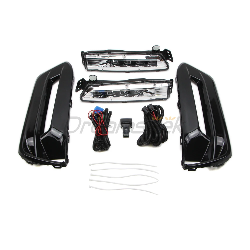 Fog Light Kit For Honda Accord Sedan 2018-2020 Front Bumper Driving Lamp Bezel With Relay Switch Wiring Harness Wire Cover LH+RH