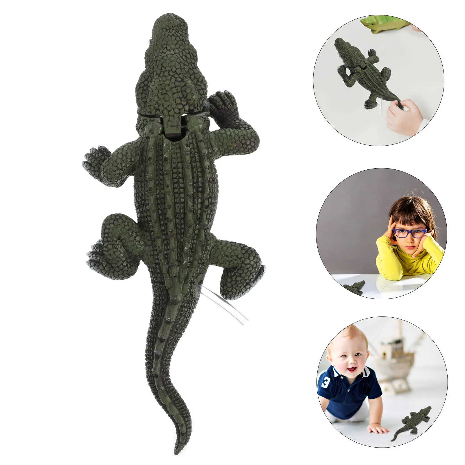 

1Pcs Resin Alligator Realistic Ornament Wildlife Adornment Educational Cognitive Ocean Character Display