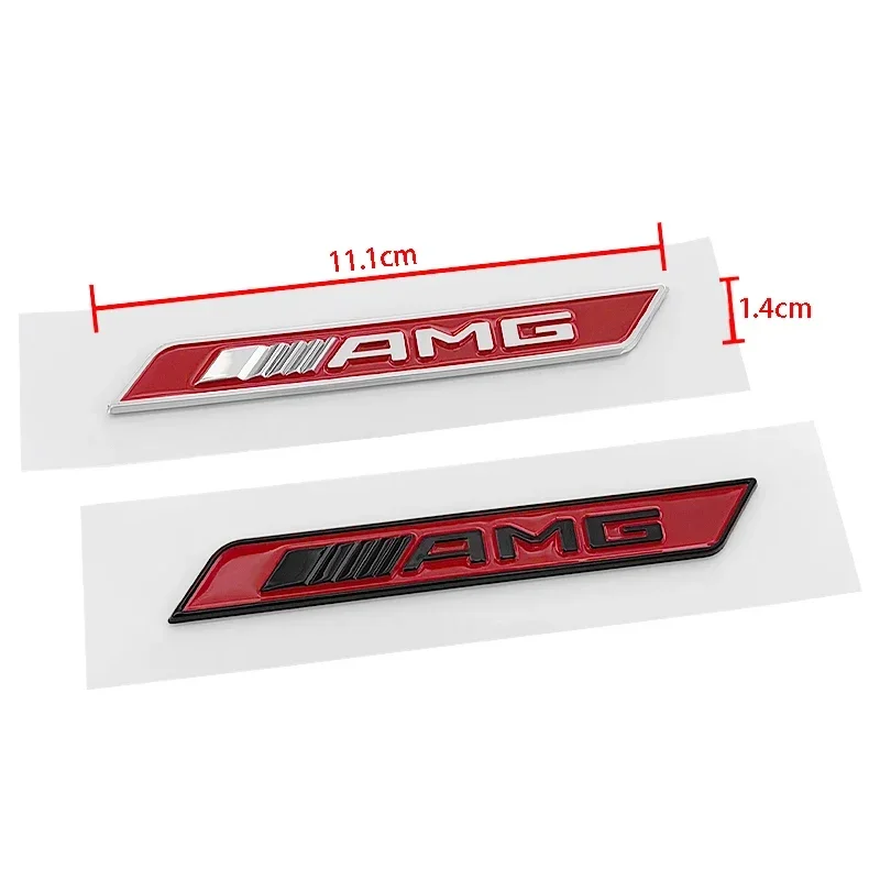 1pc 3D ABS Chrome Red Black Logo AMG Emblem Car Fender Side Badge Decal For Mercedes Benz GLE W167 W166 AMG Sticker Accessories