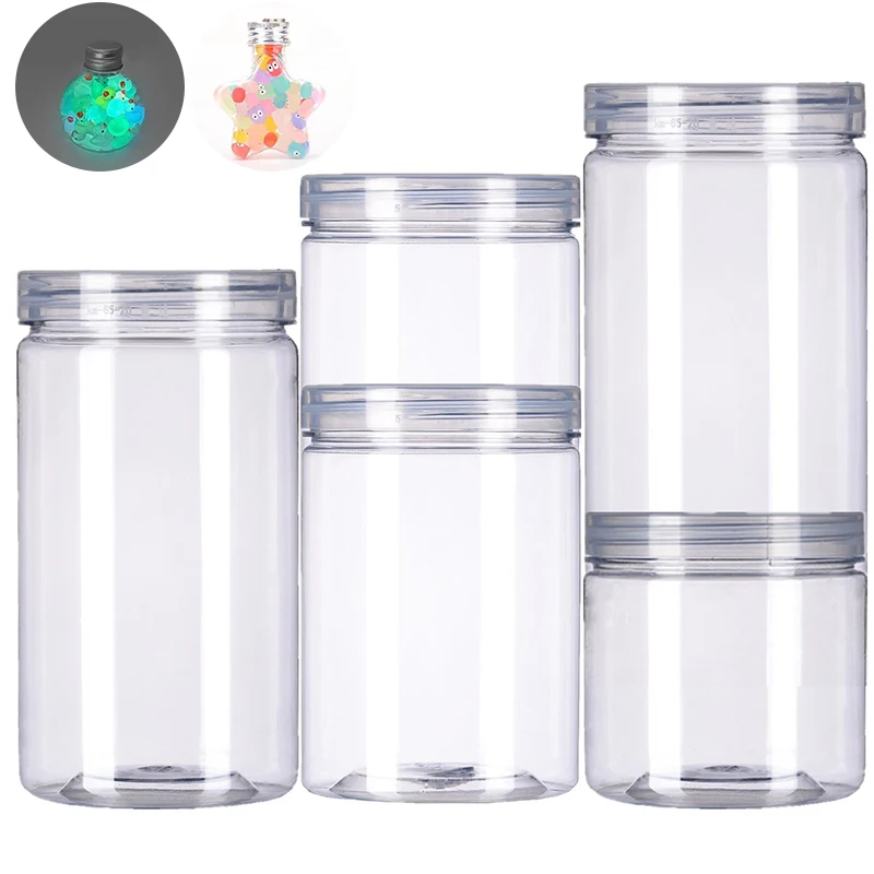 Clear Sealed Tank Sealed Jar With Lid Circular Storage Bucket Cans Nut Jar Miscellaneous Grain Tank Plastic Bottle