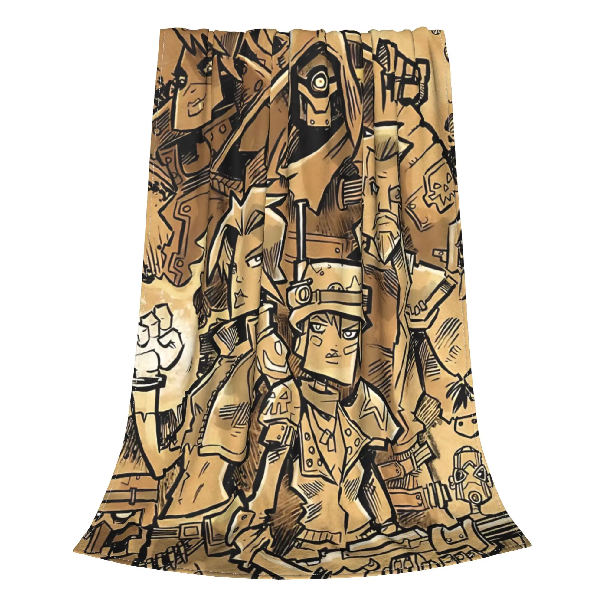 1PC retro comic squad  B-Borderlands Home Room Decorations Winter Blankets For Adults Bedding Home Interior Sofa Knee