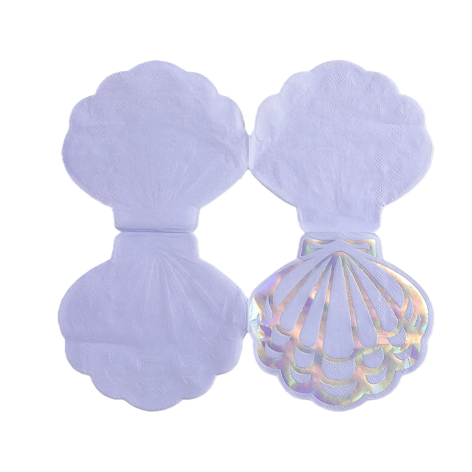 20/60/100pcs Summer Shell Paper Napkins Mermaid Under The Sea Napkin Purple Pearl Shell Beach Party Ocean Wedding Birthday Decor view 4
