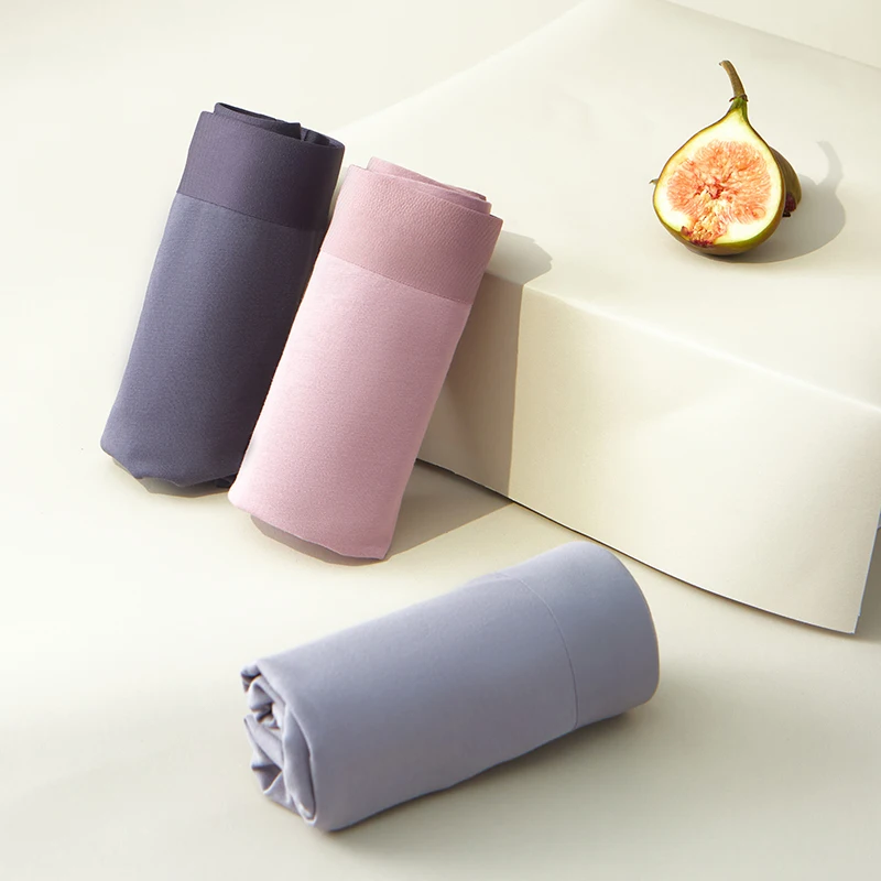 SUJIIN 3Pcs/Lot Men's Panties Seamless Cotton Boxers Underwear Man Antibacterial Breathable Quick-drying Underpants Male XN002