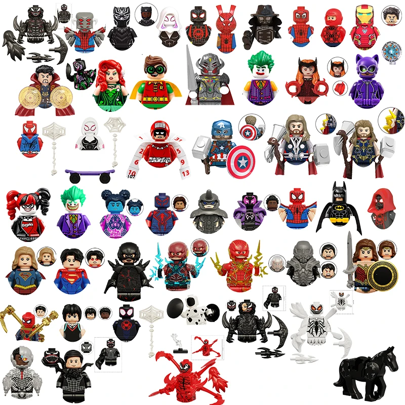 

Hot sale great many types Building Blocks Hero Anime Bricks Dolls Mini Action Toy Figures Assemble Blocks Children Gifts toys
