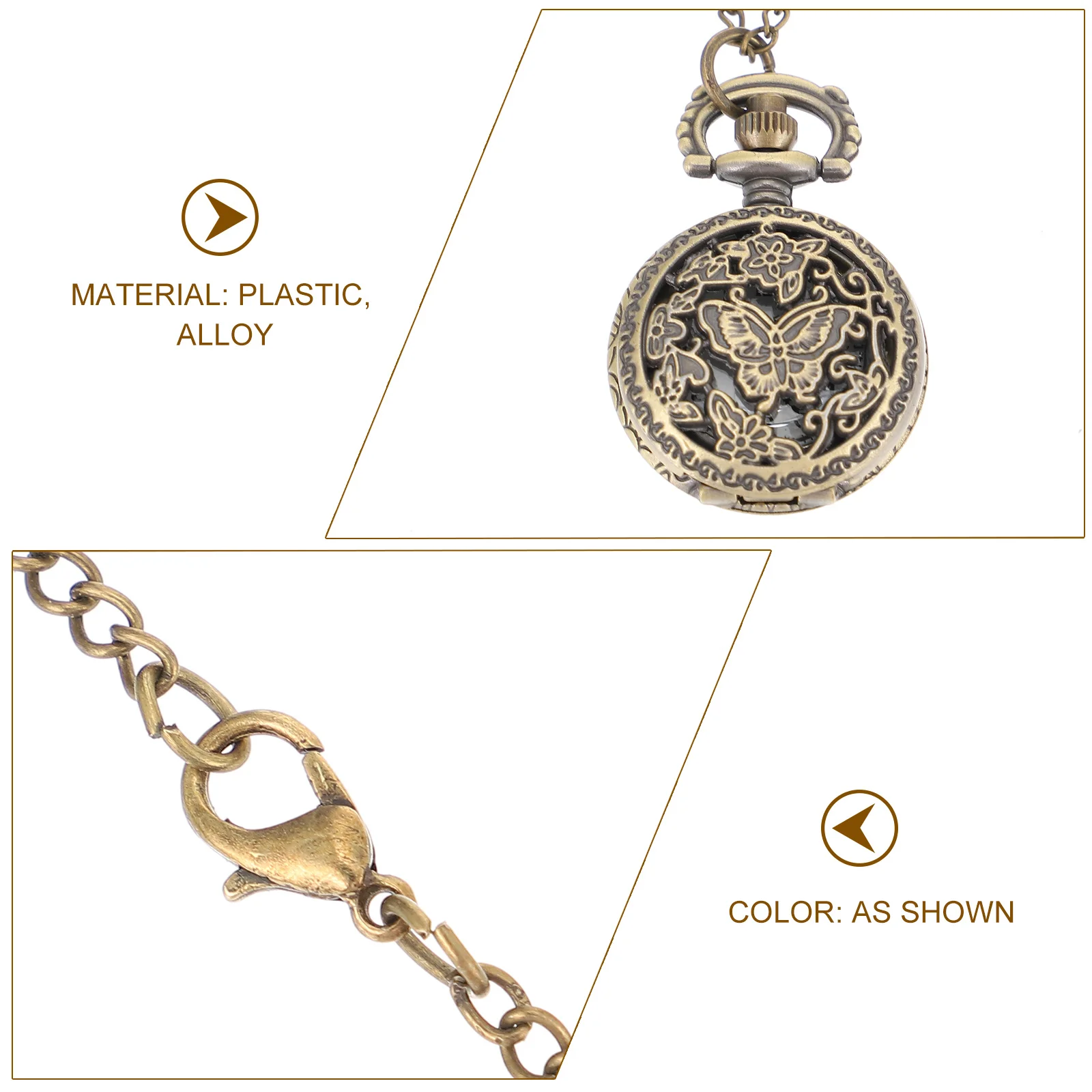 

1Pcs Retro Pocket Watch Lightweight Hollow Mechanical Vintage Watch Hanging Chain Classic Portable Gift for Men Women Festival